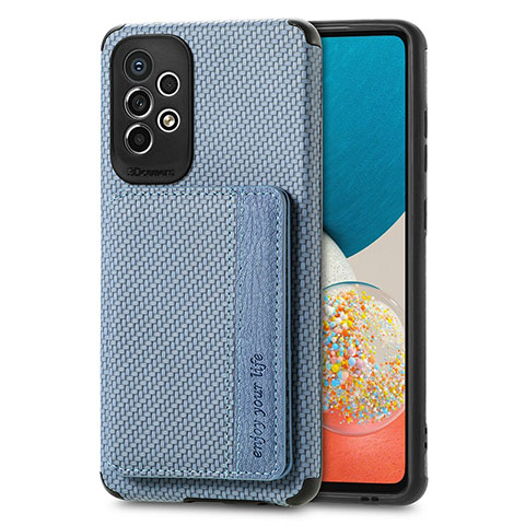 Coque Ultra Fine Silicone Souple Housse Etui avec Aimante Magnetique S01D pour Samsung Galaxy A53 5G Bleu