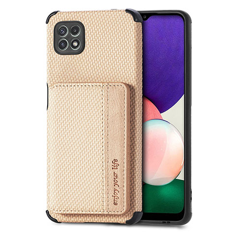 Coque Ultra Fine Silicone Souple Housse Etui avec Aimante Magnetique S01D pour Samsung Galaxy F42 5G Or