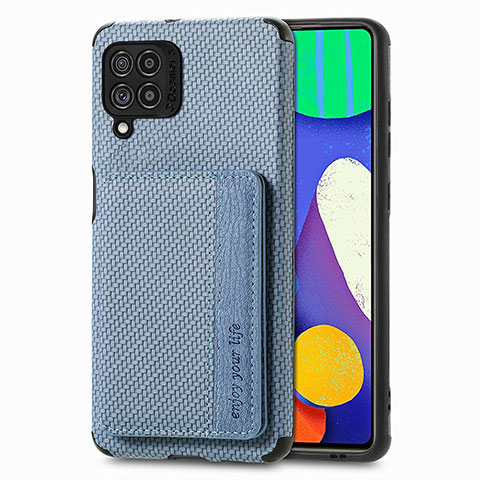 Coque Ultra Fine Silicone Souple Housse Etui avec Aimante Magnetique S01D pour Samsung Galaxy F62 5G Bleu