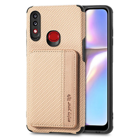 Coque Ultra Fine Silicone Souple Housse Etui avec Aimante Magnetique S01D pour Samsung Galaxy M01s Or