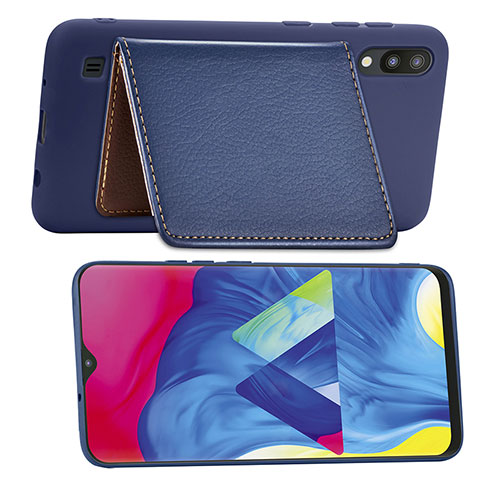 Coque Ultra Fine Silicone Souple Housse Etui avec Aimante Magnetique S01D pour Samsung Galaxy M10 Bleu