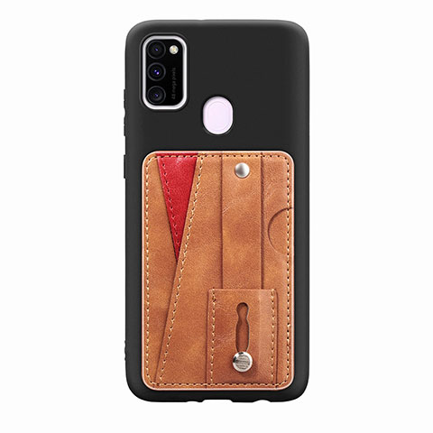 Coque Ultra Fine Silicone Souple Housse Etui avec Aimante Magnetique S01D pour Samsung Galaxy M30s Marron