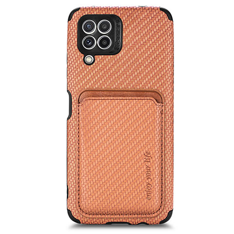 Coque Ultra Fine Silicone Souple Housse Etui avec Aimante Magnetique S01D pour Samsung Galaxy M32 4G Marron