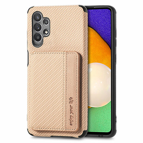 Coque Ultra Fine Silicone Souple Housse Etui avec Aimante Magnetique S01D pour Samsung Galaxy M32 5G Or