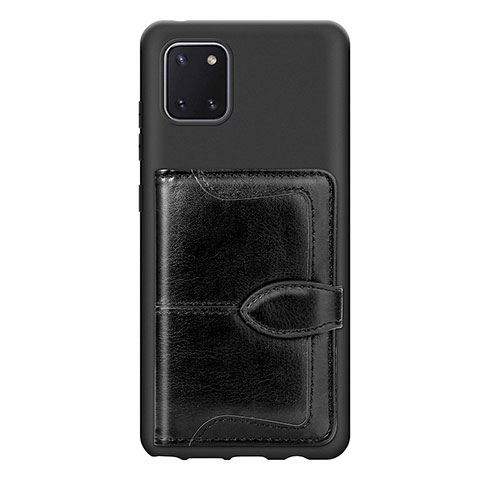 Coque Ultra Fine Silicone Souple Housse Etui avec Aimante Magnetique S01D pour Samsung Galaxy M60s Noir