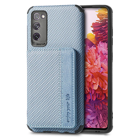 Coque Ultra Fine Silicone Souple Housse Etui avec Aimante Magnetique S01D pour Samsung Galaxy S20 FE (2022) 5G Bleu