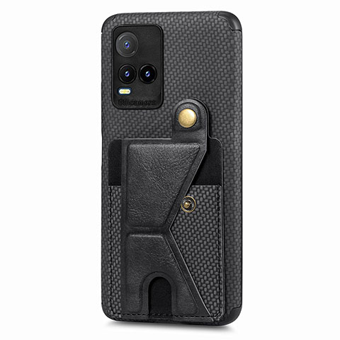 Coque Ultra Fine Silicone Souple Housse Etui avec Aimante Magnetique S01D pour Vivo Y21 Noir