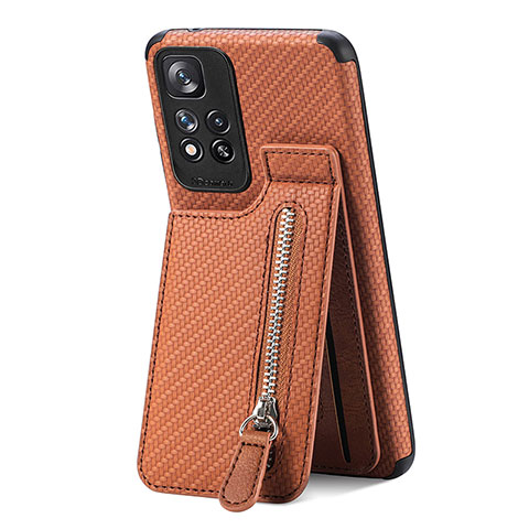 Coque Ultra Fine Silicone Souple Housse Etui avec Aimante Magnetique S01D pour Xiaomi Mi 11i 5G (2022) Marron