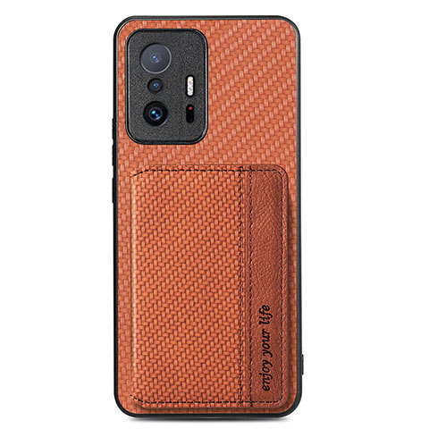 Coque Ultra Fine Silicone Souple Housse Etui avec Aimante Magnetique S01D pour Xiaomi Mi 11T 5G Marron