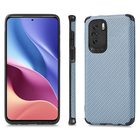 Coque Ultra Fine Silicone Souple Housse Etui avec Aimante Magnetique S01D pour Xiaomi Mi 11X Pro 5G Bleu