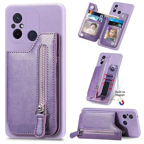 Coque Ultra Fine Silicone Souple Housse Etui avec Aimante Magnetique S01D pour Xiaomi Poco C55 Violet