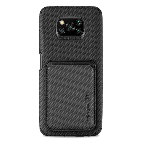 Coque Ultra Fine Silicone Souple Housse Etui avec Aimante Magnetique S01D pour Xiaomi Poco X3 Noir