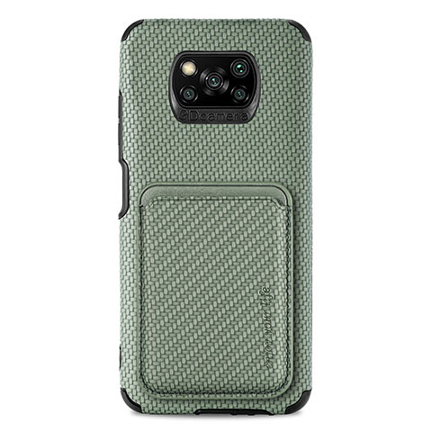 Coque Ultra Fine Silicone Souple Housse Etui avec Aimante Magnetique S01D pour Xiaomi Poco X3 Vert