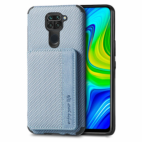 Coque Ultra Fine Silicone Souple Housse Etui avec Aimante Magnetique S01D pour Xiaomi Redmi 10X 4G Bleu