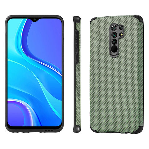 Coque Ultra Fine Silicone Souple Housse Etui avec Aimante Magnetique S01D pour Xiaomi Redmi 9 Prime India Vert