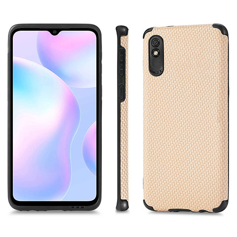 Coque Ultra Fine Silicone Souple Housse Etui avec Aimante Magnetique S01D pour Xiaomi Redmi 9A Or