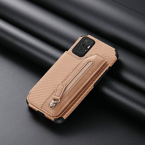 Coque Ultra Fine Silicone Souple Housse Etui avec Aimante Magnetique S01D pour Xiaomi Redmi Note 10 Pro 4G Or