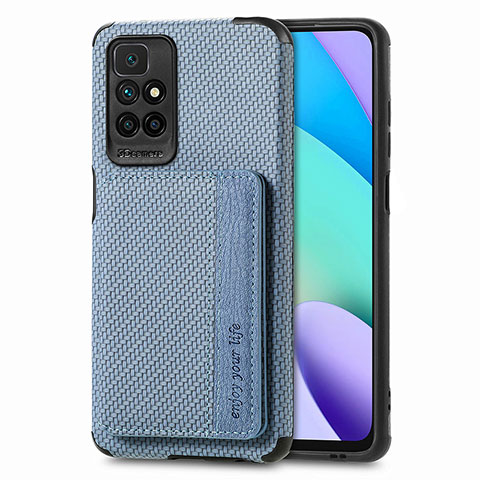 Coque Ultra Fine Silicone Souple Housse Etui avec Aimante Magnetique S01D pour Xiaomi Redmi Note 11 4G (2021) Bleu