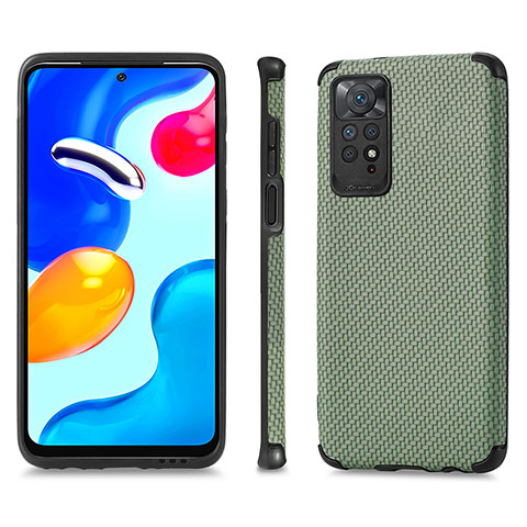 Coque Ultra Fine Silicone Souple Housse Etui avec Aimante Magnetique S01D pour Xiaomi Redmi Note 11 4G (2022) Vert