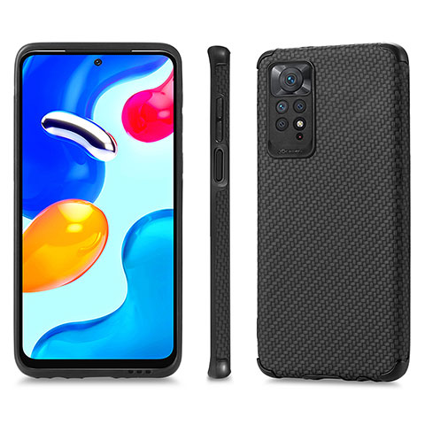 Coque Ultra Fine Silicone Souple Housse Etui avec Aimante Magnetique S01D pour Xiaomi Redmi Note 11S 4G Noir