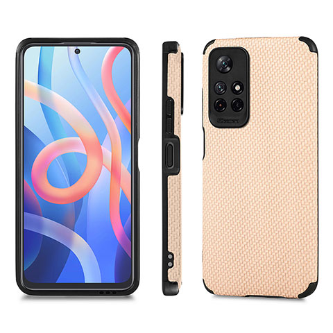 Coque Ultra Fine Silicone Souple Housse Etui avec Aimante Magnetique S01D pour Xiaomi Redmi Note 11T 5G Or