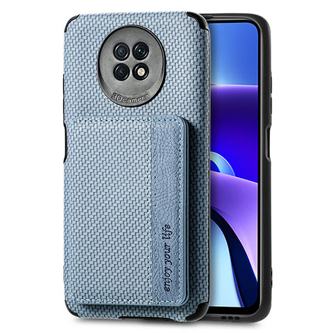 Coque Ultra Fine Silicone Souple Housse Etui avec Aimante Magnetique S01D pour Xiaomi Redmi Note 9 5G Bleu