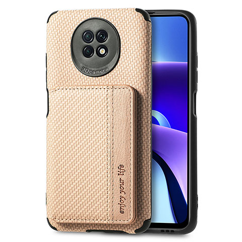 Coque Ultra Fine Silicone Souple Housse Etui avec Aimante Magnetique S01D pour Xiaomi Redmi Note 9 5G Or