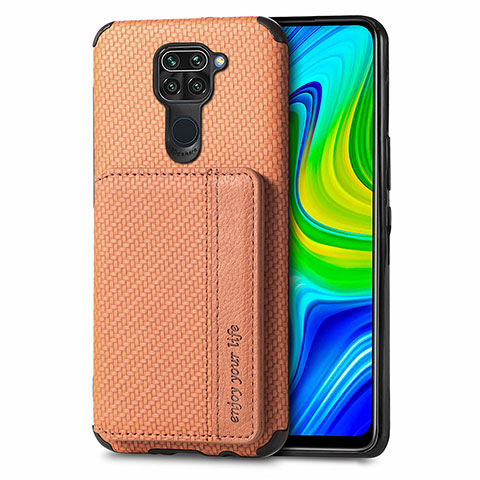 Coque Ultra Fine Silicone Souple Housse Etui avec Aimante Magnetique S01D pour Xiaomi Redmi Note 9 Marron