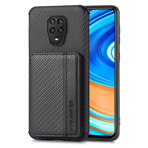 Coque Ultra Fine Silicone Souple Housse Etui avec Aimante Magnetique S01D pour Xiaomi Redmi Note 9 Pro Max Noir