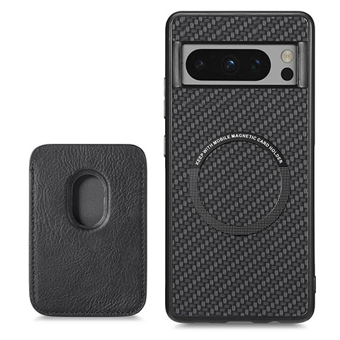 Coque Ultra Fine Silicone Souple Housse Etui avec Aimante Magnetique S02D pour Google Pixel 8 Pro 5G Noir