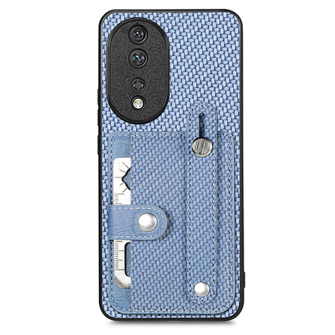 Coque Ultra Fine Silicone Souple Housse Etui avec Aimante Magnetique S02D pour Huawei Honor 80 5G Bleu