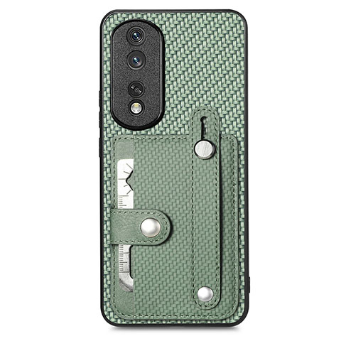 Coque Ultra Fine Silicone Souple Housse Etui avec Aimante Magnetique S02D pour Huawei Honor 80 Pro 5G Vert