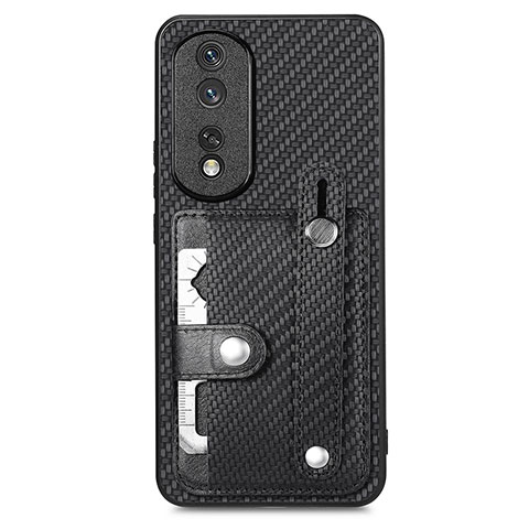 Coque Ultra Fine Silicone Souple Housse Etui avec Aimante Magnetique S02D pour Huawei Honor 80 Pro Flat 5G Noir