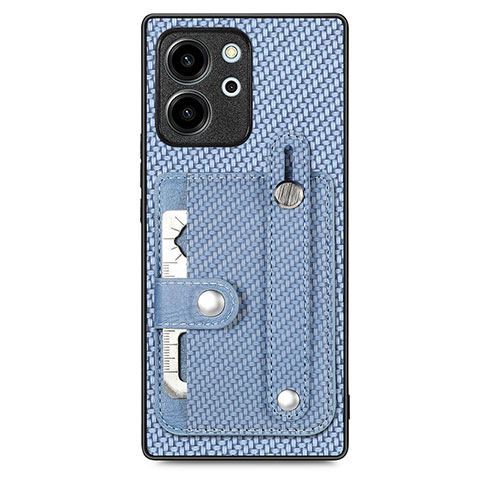 Coque Ultra Fine Silicone Souple Housse Etui avec Aimante Magnetique S02D pour Huawei Honor 80 SE 5G Bleu