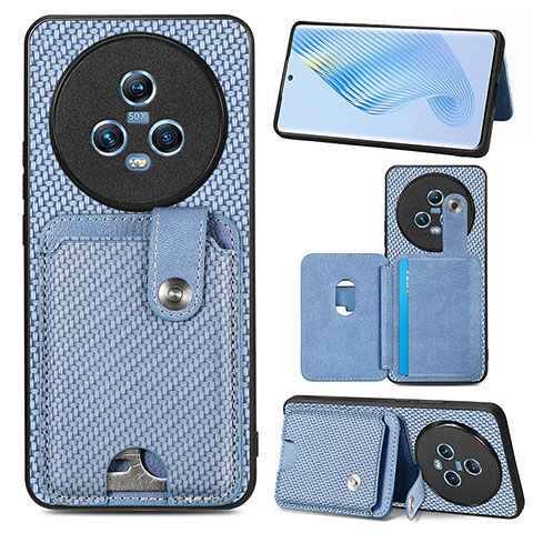 Coque Ultra Fine Silicone Souple Housse Etui avec Aimante Magnetique S02D pour Huawei Honor Magic5 5G Bleu