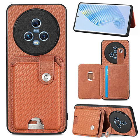 Coque Ultra Fine Silicone Souple Housse Etui avec Aimante Magnetique S02D pour Huawei Honor Magic5 5G Marron