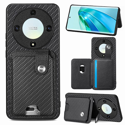 Coque Ultra Fine Silicone Souple Housse Etui avec Aimante Magnetique S02D pour Huawei Honor Magic5 Lite 5G Noir