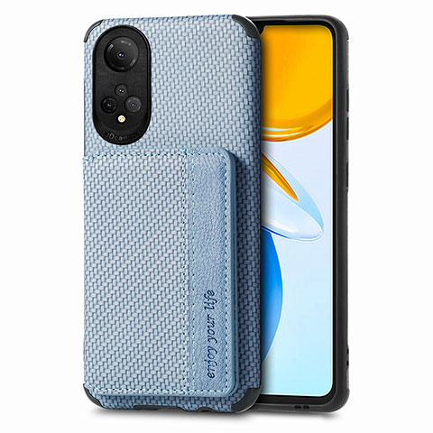 Coque Ultra Fine Silicone Souple Housse Etui avec Aimante Magnetique S02D pour Huawei Honor X7 Bleu