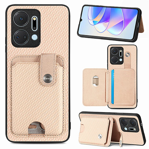 Coque Ultra Fine Silicone Souple Housse Etui avec Aimante Magnetique S02D pour Huawei Honor X7a Or