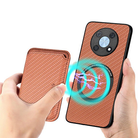 Coque Ultra Fine Silicone Souple Housse Etui avec Aimante Magnetique S02D pour Huawei Nova Y90 Marron