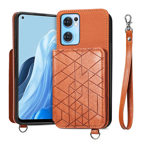 Coque Ultra Fine Silicone Souple Housse Etui avec Aimante Magnetique S02D pour OnePlus Nord CE 2 5G Marron