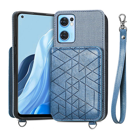 Coque Ultra Fine Silicone Souple Housse Etui avec Aimante Magnetique S02D pour Oppo Find X5 Lite 5G Bleu