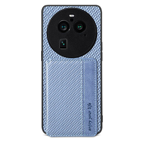 Coque Ultra Fine Silicone Souple Housse Etui avec Aimante Magnetique S02D pour Oppo Find X6 5G Bleu