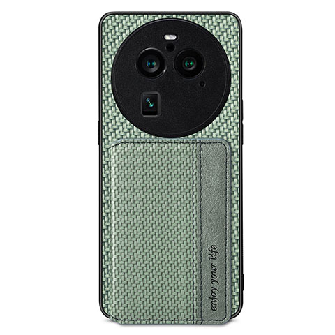 Coque Ultra Fine Silicone Souple Housse Etui avec Aimante Magnetique S02D pour Oppo Find X6 5G Vert