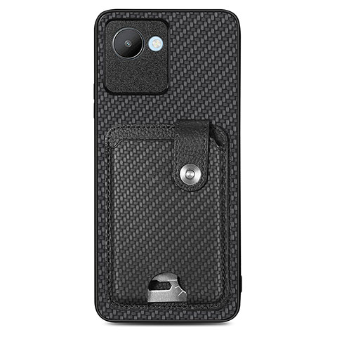 Coque Ultra Fine Silicone Souple Housse Etui avec Aimante Magnetique S02D pour Realme C30 Noir