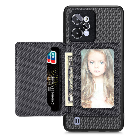 Coque Ultra Fine Silicone Souple Housse Etui avec Aimante Magnetique S02D pour Realme C31 Noir