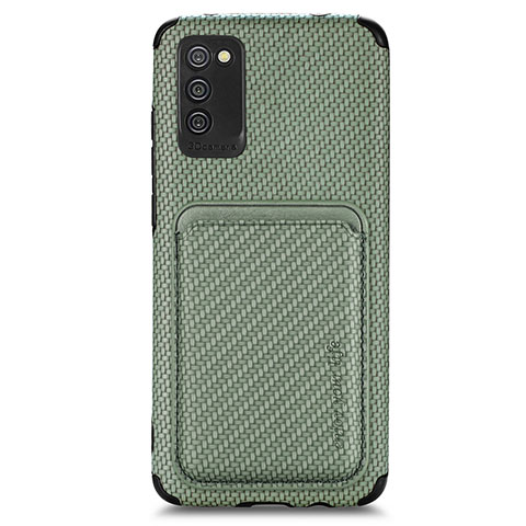 Coque Ultra Fine Silicone Souple Housse Etui avec Aimante Magnetique S02D pour Samsung Galaxy A02s Vert