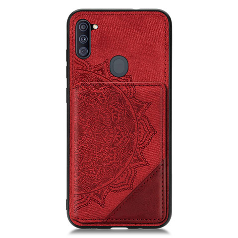 Coque Ultra Fine Silicone Souple Housse Etui avec Aimante Magnetique S02D pour Samsung Galaxy A11 Rouge