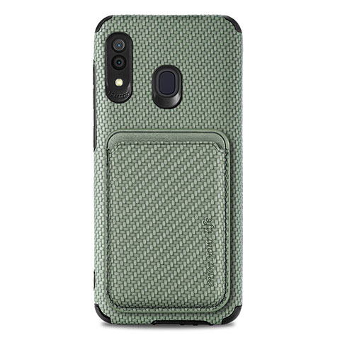 Coque Ultra Fine Silicone Souple Housse Etui avec Aimante Magnetique S02D pour Samsung Galaxy A20 Vert