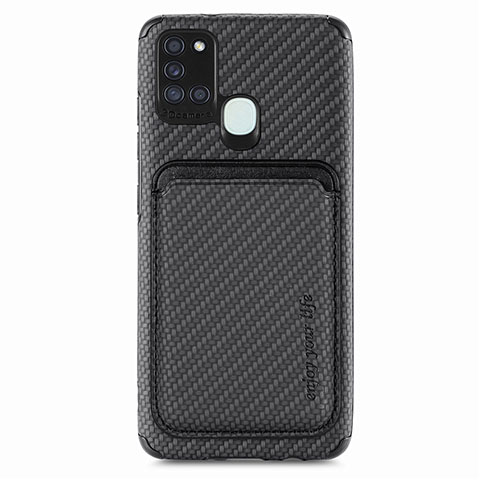 Coque Ultra Fine Silicone Souple Housse Etui avec Aimante Magnetique S02D pour Samsung Galaxy A21s Noir